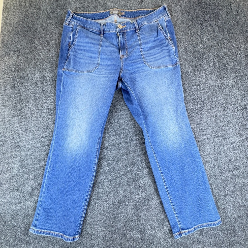 Torrid Feel The Fit Jeans Womens 37x26 Blue Denim Cotton Stretch Straight Leg